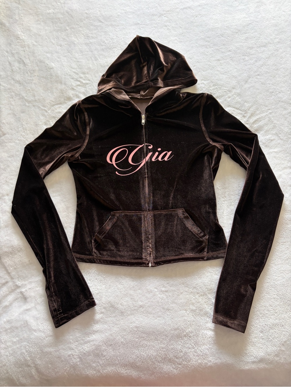 I.AM.GIA Brown Velour Blare Zip Up Hoodie